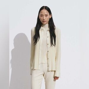 Anine Bing Nuri Shirt Buttercream Large $200